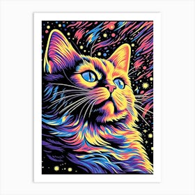 Cosmic Furstorm, Psychedelic Cats series Art Print