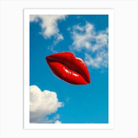 Red Lips In The Sky Art Print