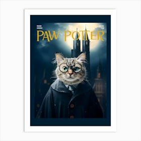 Paw Potter - cat, cats, kitty, kitten, cute, funny, animal, pet, pets Art Print