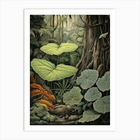 Vintage Jungle Botanical Illustration Taro 3 Art Print