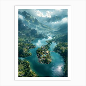 Lake In The Mountains 7 Art Print