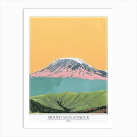 Mount Monadnock Usa Color Line Drawing 5 Poster Art Print