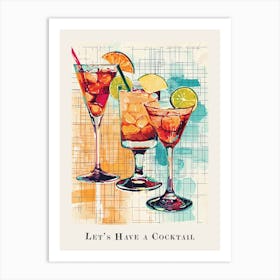 Let S Have A Cocktail Illustrative Poster Art Print