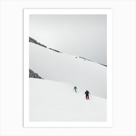 Davos Klosters, Switzerland Minimal 2 Skiing Poster Art Print