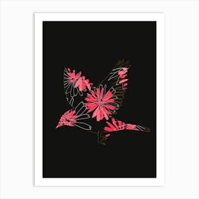 Bird With Flowers Art Print