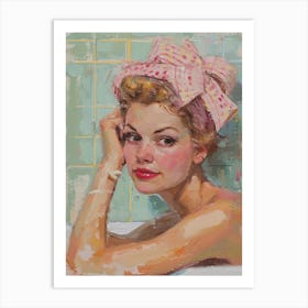 Retro Pinup Bath Painting  1 Art Print