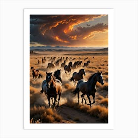 Herd Of Horses 1 Art Print