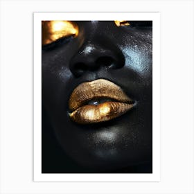 Gold Lips 1 Art Print