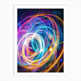 Abstract Background With Colorful Lights Art Print