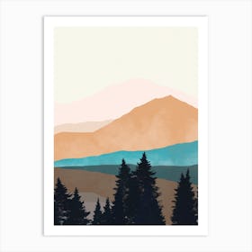 Abstract Mountain Landscape Art Print