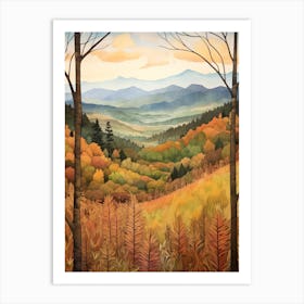 Autumn National Park Painting Great Smoky Mountains National Park Usa 4 Art Print