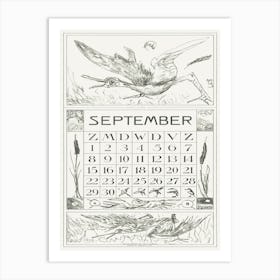 September Calendar Sheet With A Shot Bird (1917), Theo Van Hoytema Art Print