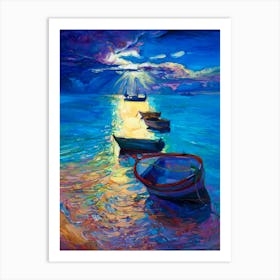 Boats On The Beach Art Print