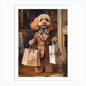 Cavapoo Hitting The Shops Art Print