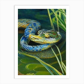 Puff Faced Water 1 Snake Painting Art Print