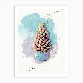 Watercolor Of A Pine Cone Art Print