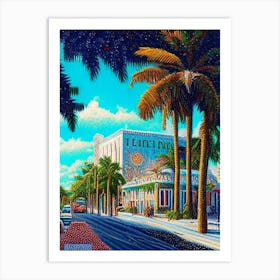 Hialeah, City Us  Pointillism Art Print