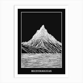 Ben Wyvis Mountain Line Drawing 2 Poster Art Print