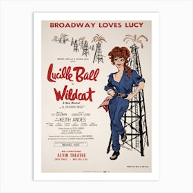 Lucille Ball Lin Wildcat Theatre Poster 1960 Art Print