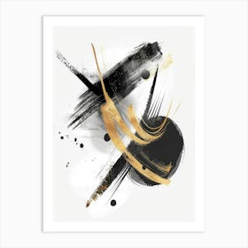 Abstract Black And Gold Painting 62 Art Print