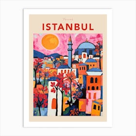 Istanbul Turkey 5 Fauvist Travel Poster Art Print