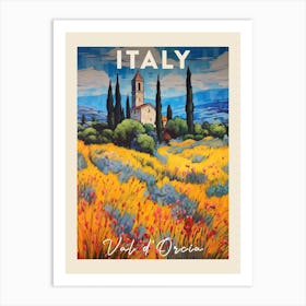 Val D Orcia Italy 2 Fauvist Painting Travel Poster Art Print