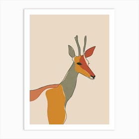 Antelope - Boho, Line Art 4 Art Print