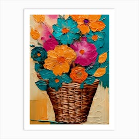 Basket Of Flowers 3 Art Print