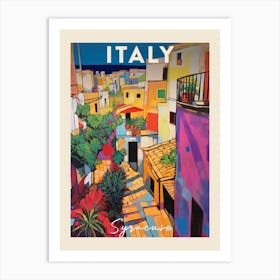 Syracuse Italy 4 Fauvist Painting Travel Poster Art Print