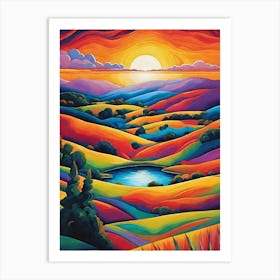 Sunset In The Valley Art Print