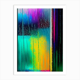 Rain On Window Water Waterscape Bright Abstract 3 Art Print