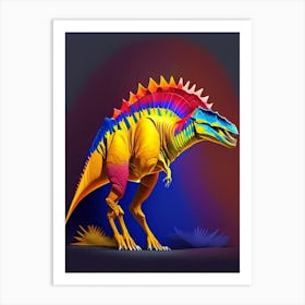 Velocisaurus Primary Colours Dinosaur Art Print