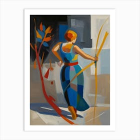 Woman With A Bow And Arrow Art Print