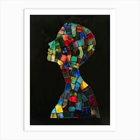 Mosaic Portrait Of A Woman 1 Art Print