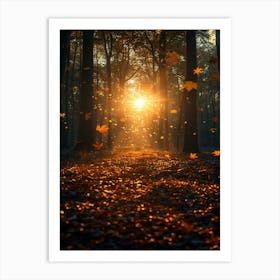 Autumn Leaves In The Forest Art Print