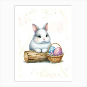 Easter Bunny With Basket 1 Art Print