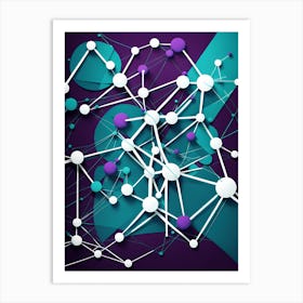 Abstract Art, modern home decor, vibrant colorful art , minimalist art, Science art, Molecular art, Class room Art Print