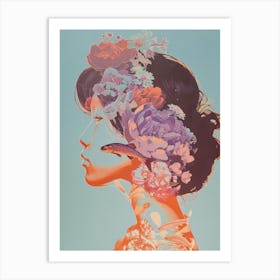 'A Woman With Flowers' Art Print