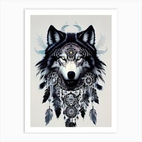 Wolf Dreamcatcher 4 Art Print