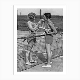 Vintage Women Tennis Cigarettes Art Print