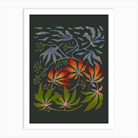 WABI SABI Japanese Zen Maple Leaves in Four Seasons Art Print