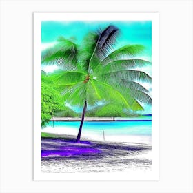Huahine French Polynesia Soft Colours Tropical Destination Art Print