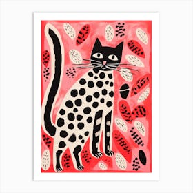 Polka Dot Cat 3 Art Print