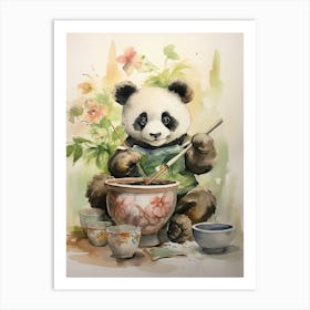 Panda Art Crafting Watercolour 3 Art Print