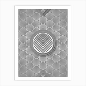 Geometric Glyph Sigil with Hex Array Pattern in Gray n.0021 Art Print