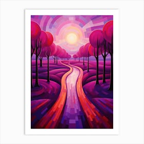 Landscape Geometric Abstract Illustration 17 Art Print