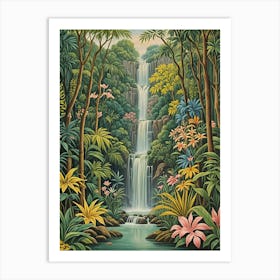 Waterfall In The Jungle 1 Art Print