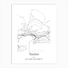 Toulon,France Minimalist Map Art Print