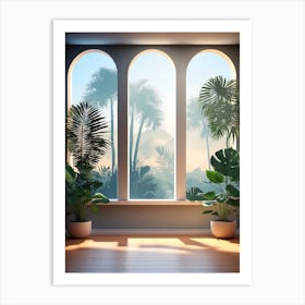 Room With Palm Trees Art Print