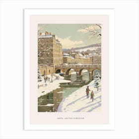 Vintage Winter Poster Bath United Kingdom 3 Art Print